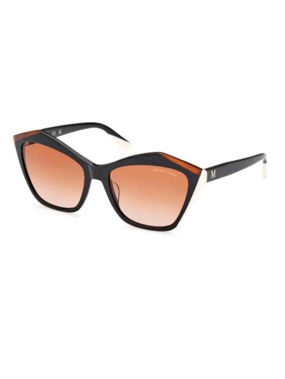 Marciano Black Frame with Brown Gradient Lens Cat-Eye Sunglasses